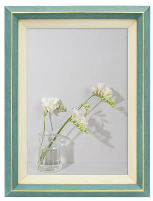 Andiker 7x5 Fotorahmen, Retro Fotorahmen mit Passepartout Hochwertiges Harzmaterial & Unzerbrechlich und Klarglas Fotorahmen zum Aufstellen im Hoch- oder Querformat für Tischdekoration (Grün)