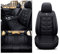 HUSEL Leder Auto Sitzbezüge Set für Renault Captur Capture Captur S Clio Clio 4 Clio 4 S Clio 5 Duster Viola Autositzbezüge Innenraum Zubehör -18(Size:VOLLSTÄNDIGER Satz,Color:SCHWARZ)
