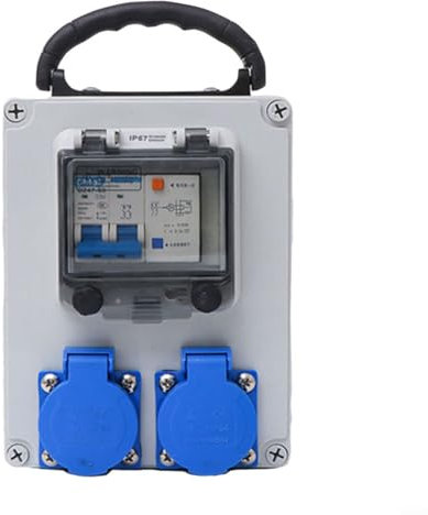 Construction Power Distributor, Wall Outdoor Waterproof Switch Socket Box Portable Small Electric Box Construction Site Industrial Distribution Box(B)