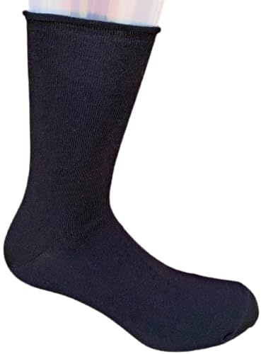 6 PAIA CALZE CORTE UOMO SENZA ELASTICO SANITARIE IN PURO CALDO COTONE SOFT 100% 40-46 (Nero Alto)