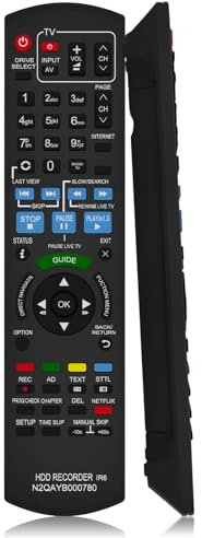Télécommande de rechange N2QAYB000780 N2QAYB001046 Panasonic Recorder IR6 pour enregistreur de disques Blu Ray Panasonic DMR-BCT720 DMR-BCT721EG DMR-BCT750 DMR-BCT820, aucune configuration requise