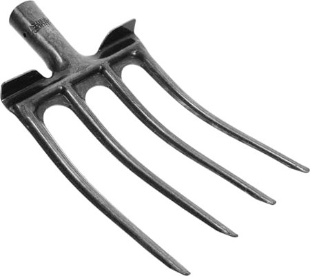 Happyyami Horquilla De Acero Resistente para Jardín Agrícola, Cabezal De 4 Púas Negro para Aflojar y Trabajar Suelo, Herramienta Multifuncional para Cultivo y Mantenimiento Agrícola