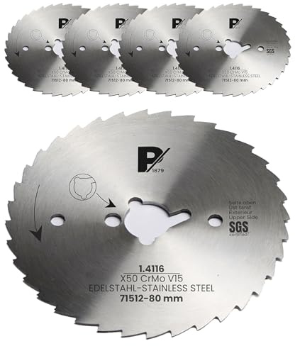 Pirge Universal Circular Knife 80 mm Serrated 5-Piece Set - Sharpest Doner Kebab Knife Made of Premium Quality Stainless Steel