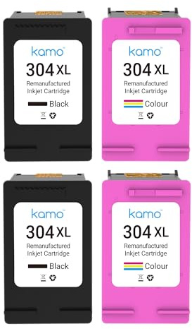 kamo 304XL (4er-Pack) Multipack Druckerpatronen Kompatibel mit HP 304 XL - für deskjet 3750 2622 2630 2632 2633 2634 3720 3730 3733 3735 3760 3762 3764 Envy 5030 5010 5020 5032 5050 AMP 130