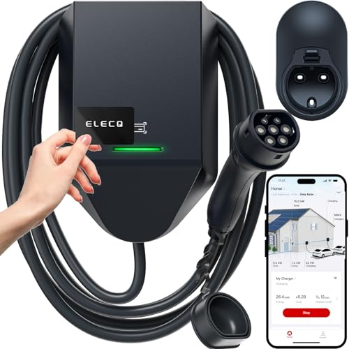 ELECQ Wallbox 11kW mit App & RFID | Lastmanagement und PV-Laden (Power Monitor erforderlich) | WLAN & OCPP | 5M Typ 2 Ladekabel | 16A 3-phasig | §14a-konform | Heimladestation für Außeninstallation