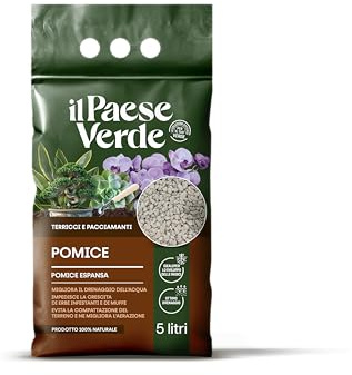 Piedra pómez El País Verde. Sustrato Natural volcánico Ideal para Aquellos Que Quieren Cultivar Plantas sanas y exuberantes. Saco de 5 litros.