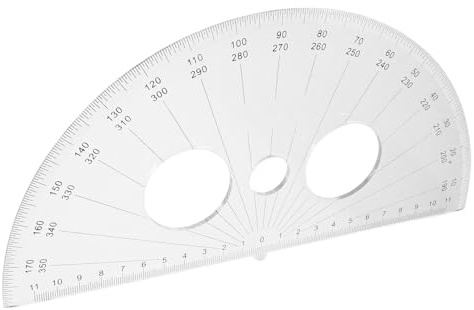 MINAOLULUS Half Circle 180 Degree Protractor for Math, Plastic Angle Measuring Tool, Student Stationery for Drafting, Drawing and Classroom Use