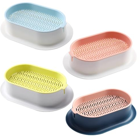 TOYANDONA Set 4 Fioriere per Gatta da Interno, Contenitori Idroponici in Plastica Resistente, Cassette per Piantare Gatta Domestica Doppio Strato Smontabile per Coltivazione