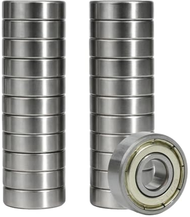 Juego de 20 Rodamientos 608RS/608-2RS de Alta Precisión 8X22X7 Mm, Doble Sello de Goma Prelubricados, Rendimiento para Skateboard, Longboard, Patines, Scooters y Aplicaciones Industriales (20 Uds)