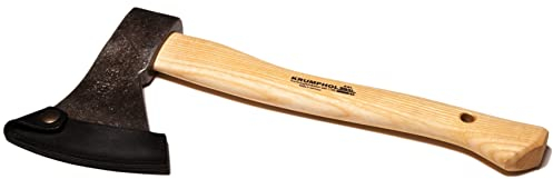 Unbekannt Handbeil geschmiedet mit Lederschneidenschutz - mit Eschen-Kuhfuß-Stiel 38 cm - Kopfgewicht 800 g, Gesamtgewicht 1000 g - Krumpholz Gartengerät