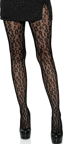 Leg Avenue Patterned Fishnet Tights With Designs, Leopard, One Size