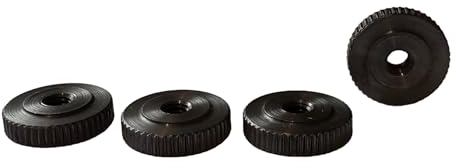 PrecisionGeek - Écrous Moletés/Adaptateur d'Écrou de Blocage de Molette Femelle, Plat DIN 467 - Acier Oxydé M4 x 4mm, diamètre 16mm (Lot de 4 pièces)