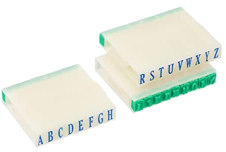 PATIKIL Avtagbara brevstämplar, 2 set tecken A-Z alfabet stämpel kombinationsset stämpel initial stämpel teckenstorlek 5 x 3 mm för korttagg klippbok hantverk tillverkning undervisning