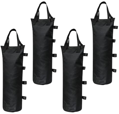 CLIUNT Gewichte für Pavillon, 4 Stück Gewichte Pavillon Sandsäcke, 50x15cm Sandsäcke Standfuß, 600D Oxford Wasserdicht Pavillion Beschwerung, für Pavillion, Partyzelt, Schwarz