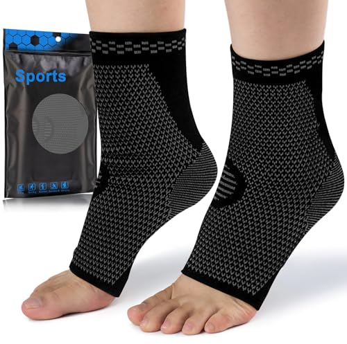 Sprunggelenkbandage [2 Pack], Knöchelbandage Kompressionssocken, Atmungsaktive Fußbandage für Damen und Herren, Für Verstauchte Knöchel, Achillessehne, Gelenkschmerzen, Sport -XL