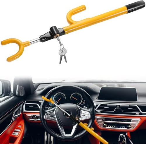 NiwNiw Fahrzeug-Lenkradschloss, verlängertes Anti-Diebstahl-Sicherheits-Autoschloss mit verstellbarer Länge, passend für Limousine, LKW, Van und SUV