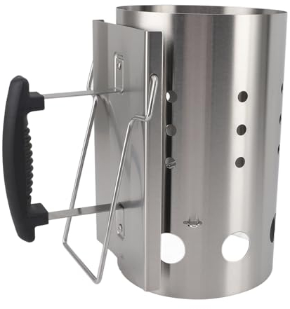 Allume-Feu de Cheminée en Acier Inoxydable, Allume-Feu au Charbon de Bois Portable Léger, Démarrage de Feu Sûr et Fiable et Efficace avec des Scénarios D'utilisation