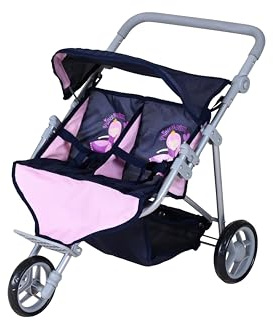 Knorrtoys 16742 Duo Twin Doll's Pram Princess Blue