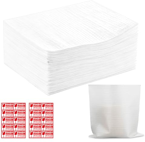 Lot de 100 feuilles d'emballage - 30 x 30 cm - Film à bulles - Film en mousse - Pour emballage en verre, vaisselle, porcelaine, tasses