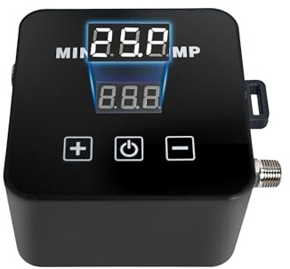 Queltrix Airbrush Compressor: Precise Digital 15-25PSI Adjustment, Via LCD Touchscreen, Applied for Cake Decorating Model Painting Cosmetic Nail Art, Tattoo(8cm*8cm*4.8cm)