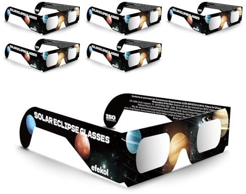 efekol Gafas Eclipse Solar Homologadas - Certificación CE y EN ISO 12312-2 para Observación Segura del Sol - Eclipse Total 12 de Agosto de 2026 (Total en España, Parcial en Europa) (6)