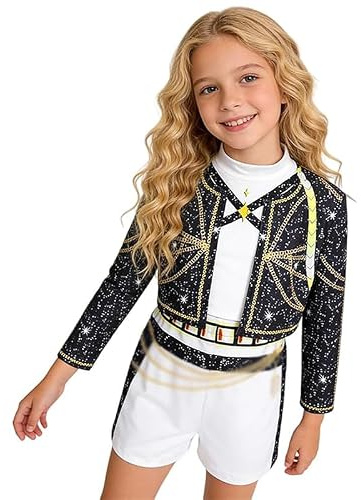 Atorcher Kids Style Stage Performer Costume Set – Long Sleeve Coat with Shirt and Pants for Halloween, Cosplay, Birthday Parties and Carnival – Sizes 3-12 Years