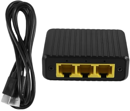 Buhdjfnke Conmutador Ethernet de 1000 Mbps con Expansión de Red, 4 Puertos, 1 Entrada y 3 Salidas, Conmutador Gigabit para Enrutador, Concentrador LAN, Dúplex Completo/Medio
