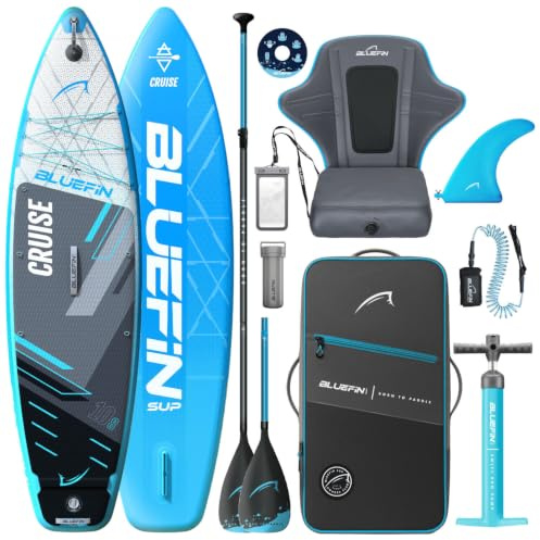 Bluefin Cruise - Planche de Paddle Gonflable 10'8 - Pack Sup de qualité supérieure et Accessoires - Planche de Paddle Sup antidérapante et légère - Planche de Paddle Sup Polyvalente de 15,2 cm