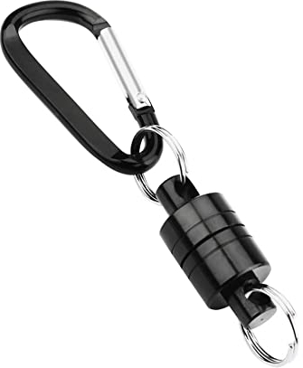 VGEBY Magnete Verbindungsknopf mit Karabiner aus Alulegierung für Fischnetz Kleindinge zum Verbinden Leicht zu entnehmen (Farbe : Schwarz)