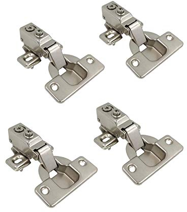 LIKERAINY 95 Grad Eckanschlag Rahmen Scharnier 35mm mit Dämpfung Mini-Scharnier für Schranktür Kurzes Scharniere für Küchenschrank Kleiderschrank Möbel 4 Stück