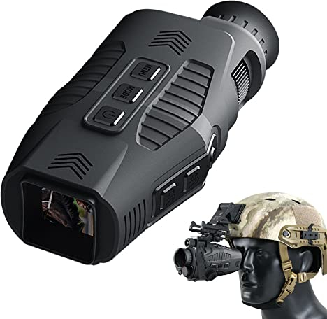 Night Vision Goggles, R11 Infrared Digital Night Vision Monoculars for Hunting, 5X Digital Zoom 1080P Save Photo & Video Night Vision Scope Monocular for Outdoor