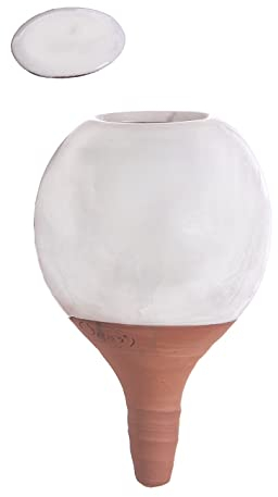 MOUTTA | Ollas/Oyas Céramique à Planter Blanc 0,3 litres | Diffuseur/réservoir d'eau pour arrosage des Plantes | Irrigation Automatique par Goutte à Goutte