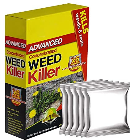Advanced Concentrated Weedkiller 80ml x 6 Sachets Extra Strong with Glyphosate Super Strong High Strength Concentrated Weed & Roots Killer Liquid Sachets