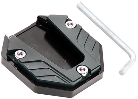 JNNJ Motorrad Ständerverlängerung, Motorrad Seitenständer Kickständer Seitenständervergrößerungsplatte CNC Aluminium Pad, Verschleißfest Motorradzubehör(Titanium)