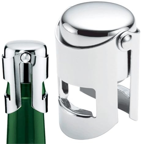 1 Pezzi Tappo per Spumante, Tappo Prosecco, Tappo Champagne Professionale in Acciaio Inox, Vino Rosso Champagne, Beer Saver Sealer, a Prova di Perdite - 3.8 * 5.5 cm (Argento)