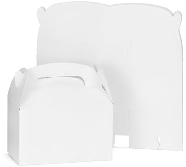 QWORK® 24 stück geschenkkarton, papier-geschenkbox, weiß, 16 x 9.5 x 9.5 cm, faltschachtel, geeignet für hochzeiten, geburtstage und weihnachten