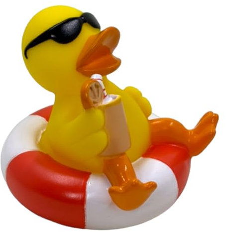 MIJOMA Anatra da bagno, carina anatra galleggiante per bambini e adulti, materiale di alta qualità, durevole, circa 10 cm (piscina con anello di nuoto)