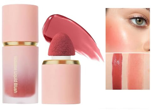 Blush crème, blush liquide pour les joues, texture douce, légère et respirante, longue durée, résistant aux bavures, fini naturel, brillance éclatante (#3, moyen)