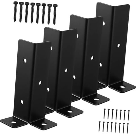 WATIIFUFU 4 Piezas cenador de valla de madera soportes de poste de manga del poste ancla de poste de cubierta ancla del poste de la poste de anclaje post base planchar