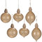 Weihnachtsbaumschuck 6er Set Weihnachtskugeln aus Glas - Braune Christbaumschmuck Deko Fensterdeko Weihnachtsbaumschmuck zum Aufhängen - Ausgefallene Weihnachtsbaumkugeln Dekohänger Weihnachtsschmuck