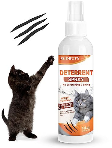 SCOBUTY Cat Repellent Spray, Cat Repellent Deterrents for Gardens, Anti Scratch Cat Spray for Home Indoor Behaviour Spray