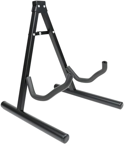 DIVCHI A-Frame Foldable Guitar Stand - Universal Portable Floor Stand for Acoustic, Electric, Bass (Black)