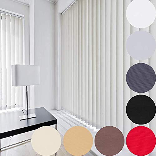 KSHANDEL24 LAMELLENVORHANG SCHIEBEVORHANG FERTIGES KOMPLETTSYSTEM Weiss SCHWARZ GRAU BRAUN ►9 Farben ►14 GRÖßEN (schwarz, 120x250 cm)