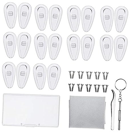 FRCOLOR Brillenreparaturset Mit Nasenpads Schraubendreher Und Austauschbaren Brillenbügeln Komplettes Brillenzubehör Für Optimale Wartung Und Reparatur Von Brillen Und