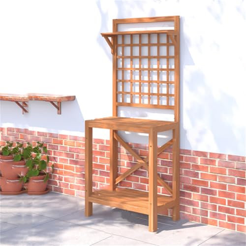 WSNCXFW Table de Jardinage d'extérieur, Grande Table de Jardinage en Bois, Table de Plantation, Banc de Travail de Jardin, Station de Travail de Patio à étagères Ouvertes, pour Jardin, Patio, Serre,B