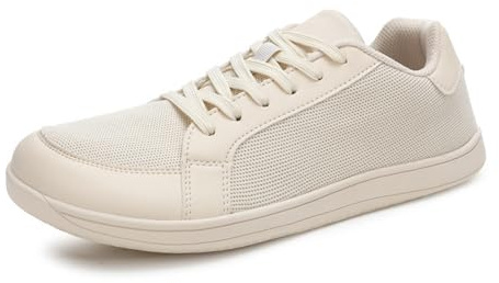 Treer Chaussures Pieds Nus Femme Homme, Été Chaussures Pieds Larges Légères Barefoot Respirante Shoes Minimalistes, 35-45 EU Décontracté Barefoot Shoes (Beige 1,43)