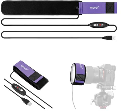 NEEWER 12/300mm USB Lens Heater Warmer for Camera Telescope, Dew Heater Strip with 3 Temperature Levels, Prevents Dew Fog Condensation for DSLR Mirrorless Cam Binocular Astrophotography, HW-28B
