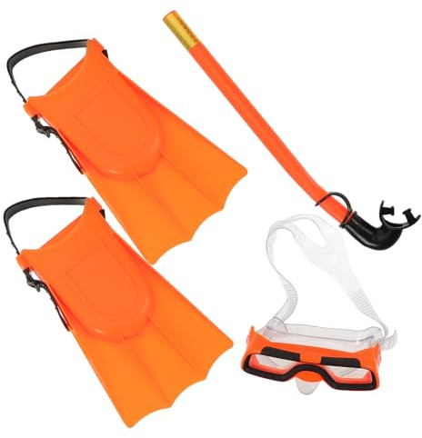 Healifty Snorkeling Set with Anti-fog Diving Goggles and Lightweight Swimming Flippers Dry Snorkel Technology for Comfortable Fit for Shoe for Scuba Diving Training and Beach