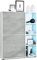 Vladon Highboard Schrank Anrichte Cuba mit 8 Fächern, Made in Germany, Korpus in Weiß matt/Fronten in Beton Oxid Optik, mit RGB LED Beleuchtung