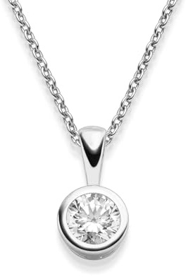 Halsband för kvinnor silverkedja damer 925 kedja silver med hänge smycken damer brudsmycken zirkonia damkedja enkel klassisk som briljant diskret presentset silversmycken FF208-Pn, Sterlingsilver,